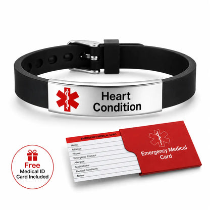 LifeTrove Medical ID Bracelet: Stainless Steel, Adjustable + Free Emergency Card